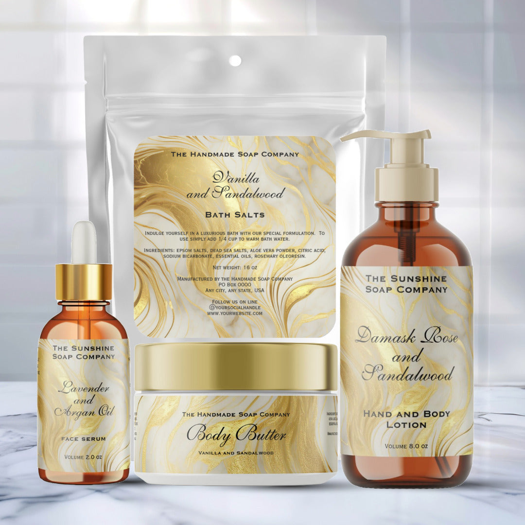 Ivory Marble and Gold Foil Collection