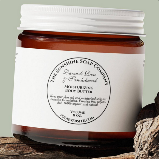 White Vintage Style Cosmetics Jar Label with Round Frame