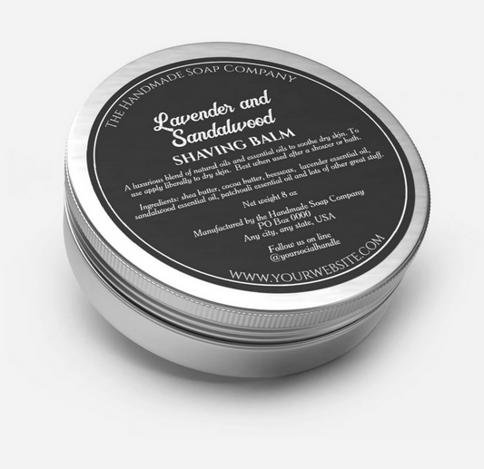 Black Cosmetics Jar Label with Ingredients - 3” diameter