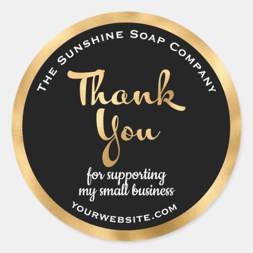 Black and faux gold foil business thank you