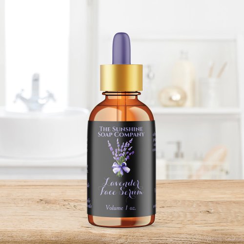 Black Lavender Dropper bottle label 2.375 x 1.25