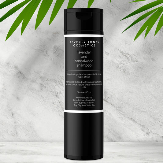 Black white waterproof shampoo bottle label