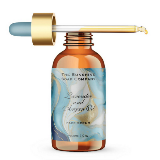 blue and faux gold dropper bottle label