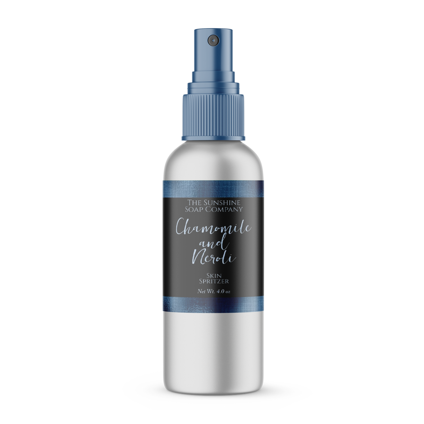 Handmade Soap and Cosmetics Product Packaging Label - Black with Faux Blue Foil - rectangle - 3.75" x 2"