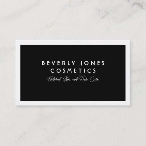 Elegant Black with White Border Business Card
