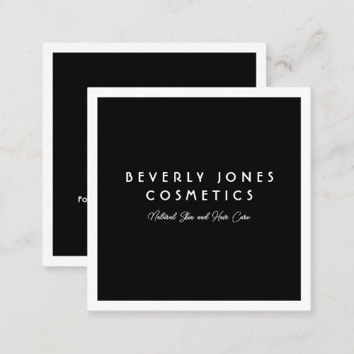 Elegant Black with White Border Business Card