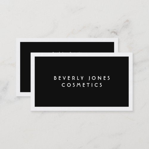 Elegant Black with White Border Business Card