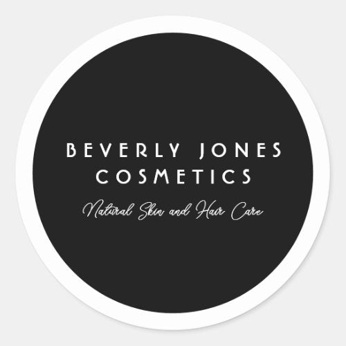 Elegant Minimalist Black and White Cosmetics Label