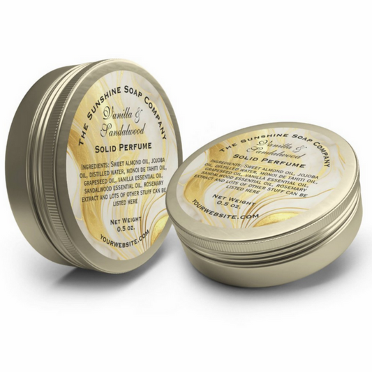 faux ivory and gold round cosmetics packaging sticker