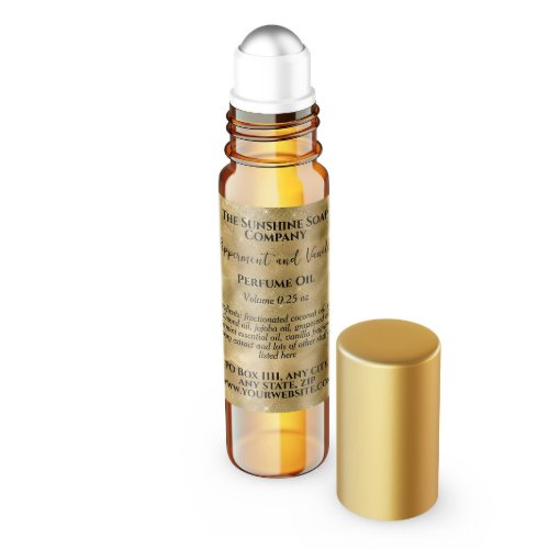 Gold Sparkles Perfume Roller Bottle label