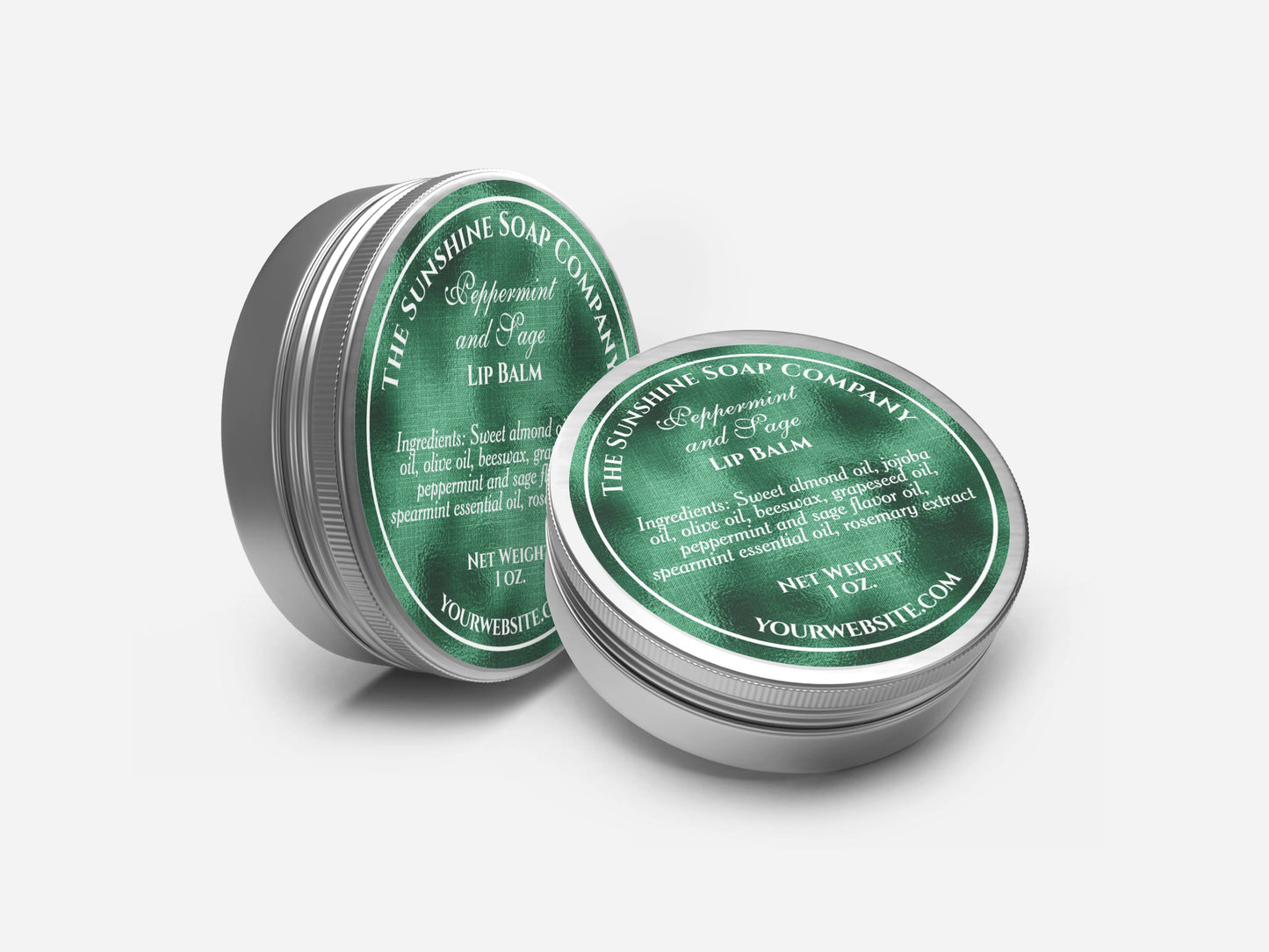 Vintage style woven green foil soap cosmetic classic round sticker
