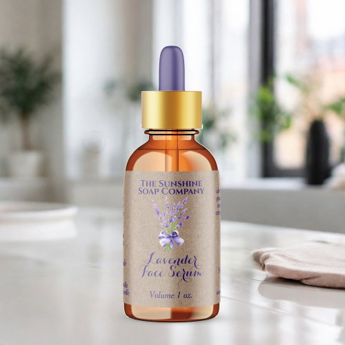 Kraft Lavender Dropper bottle label 2.375 x 1.25