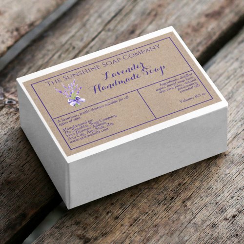 Kraft Lavender waterproof soap product label