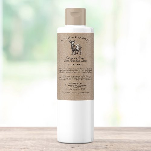 Kraft paper style Goat's Milk Cosmetics Label