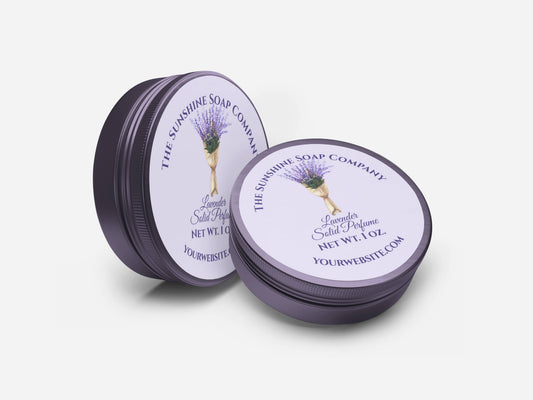 Floral Cosmetics Label - Lavender on Purple background