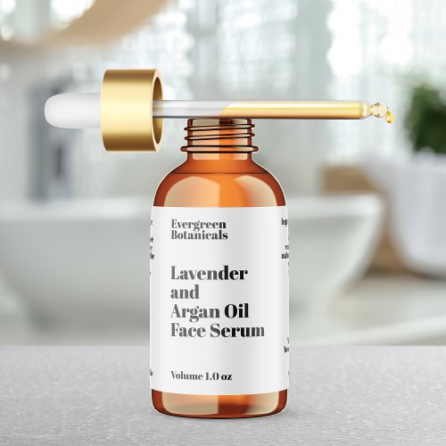 Modern White Cosmetics Dropper Bottle Label