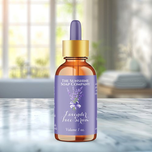 Purple Lavender Dropper bottle label 2.375 x 1.25
