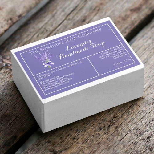 Purple Lavender waterproof soap product label