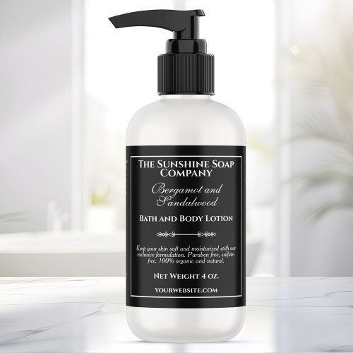 Vintage Style Black Cosmetics Bottle Label 2