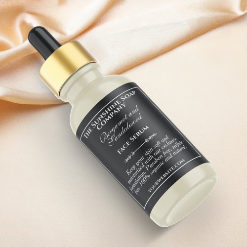 Vintage Style Black Dropper Bottle Label with Rectangular Frame