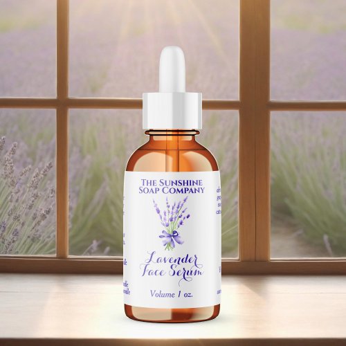 White Lavender Dropper bottle label 2.375 x 1.25