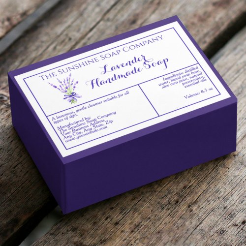 White Lavender waterproof soap box label