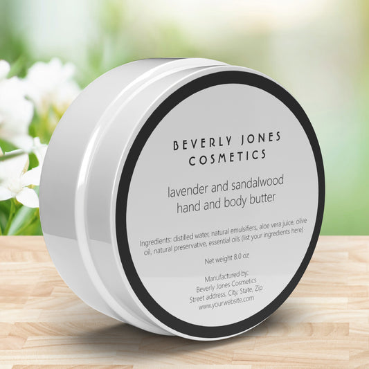 Elegant Circle Shaped White and Black Cosmetics Label