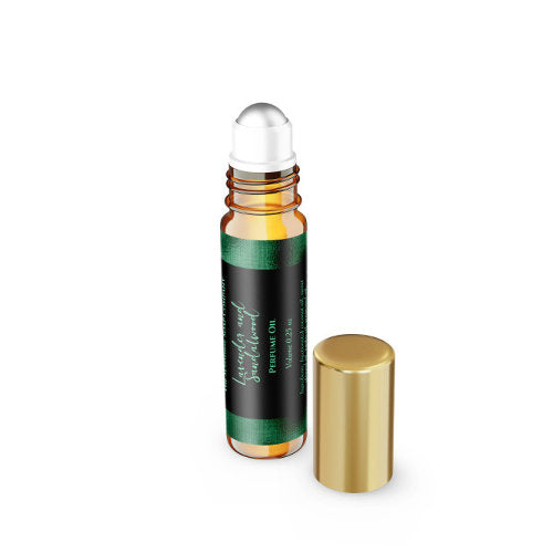 Black and Green Foil Perfume Roller Bottle label
