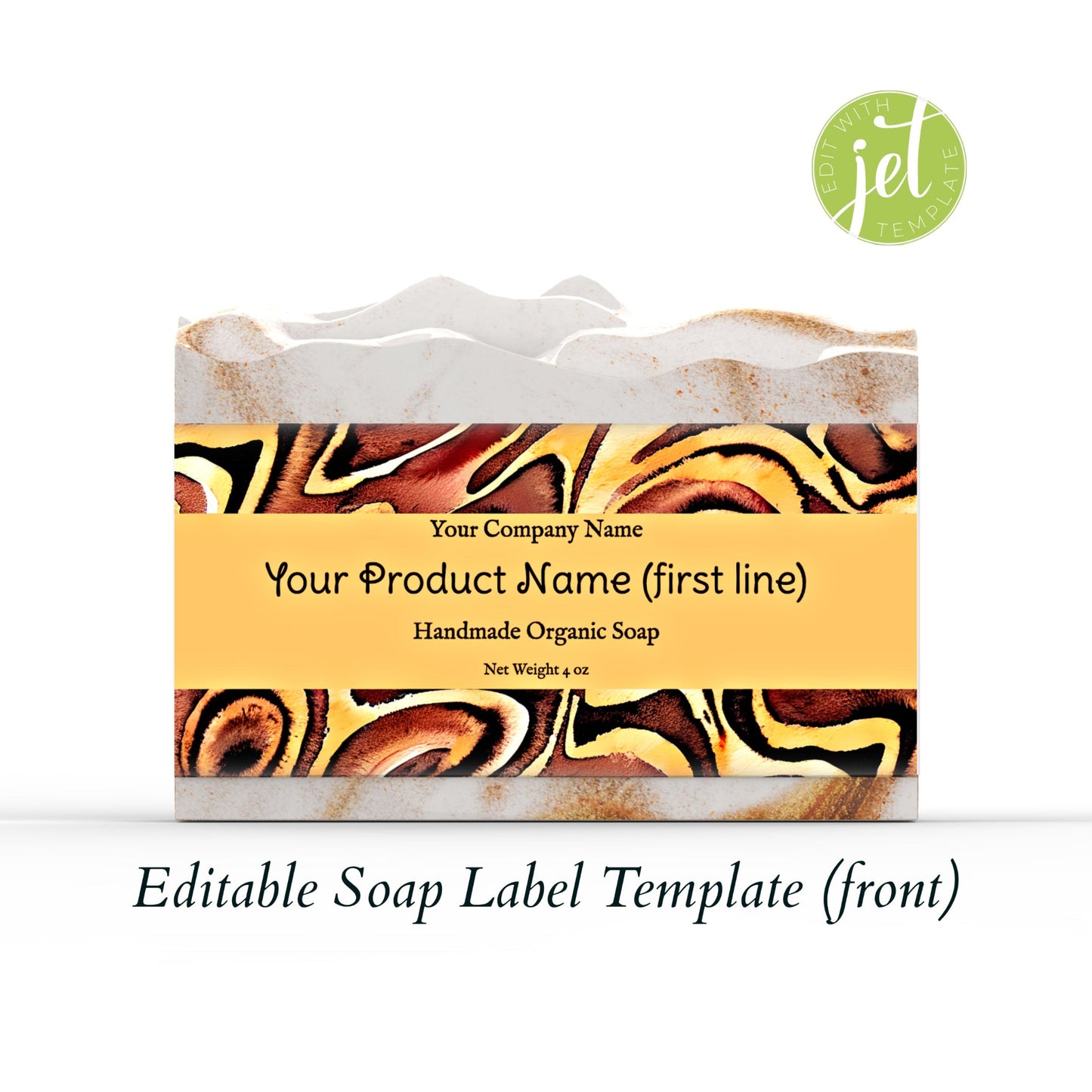 Brown Squiggles Editable Printable Soap Label Template