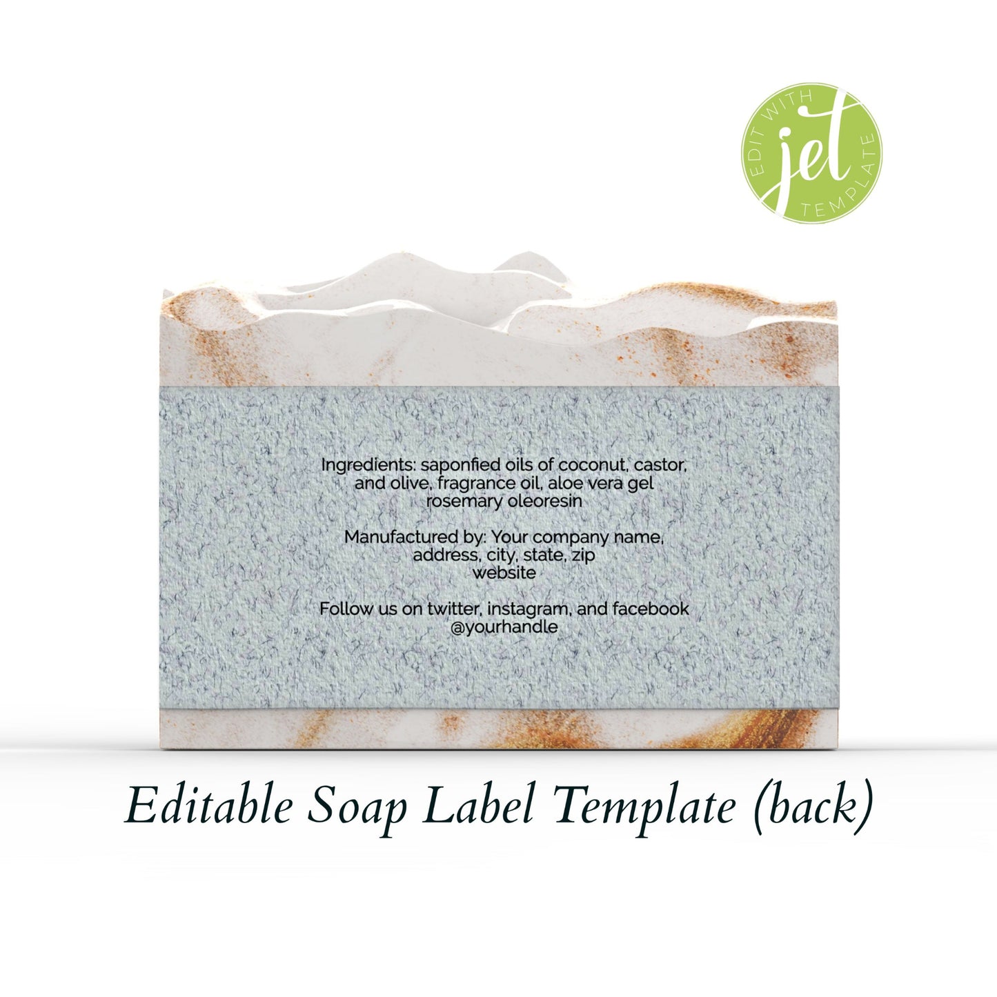 Medium Grey Speckled Paper Style Editable Printable Soap Label Template (grey1))