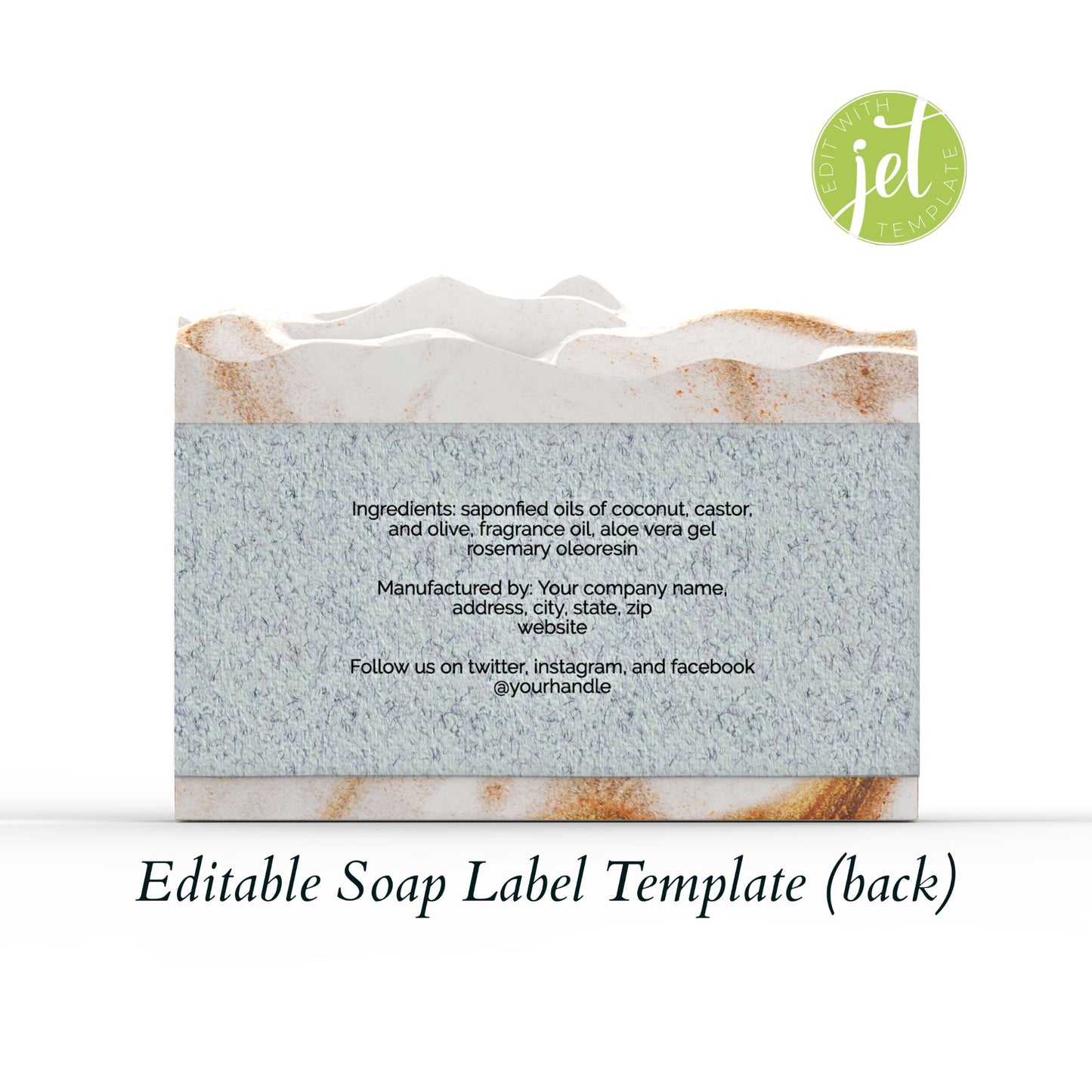 Medium Grey Speckled Paper Style Editable Printable Soap Label Template (grey1)