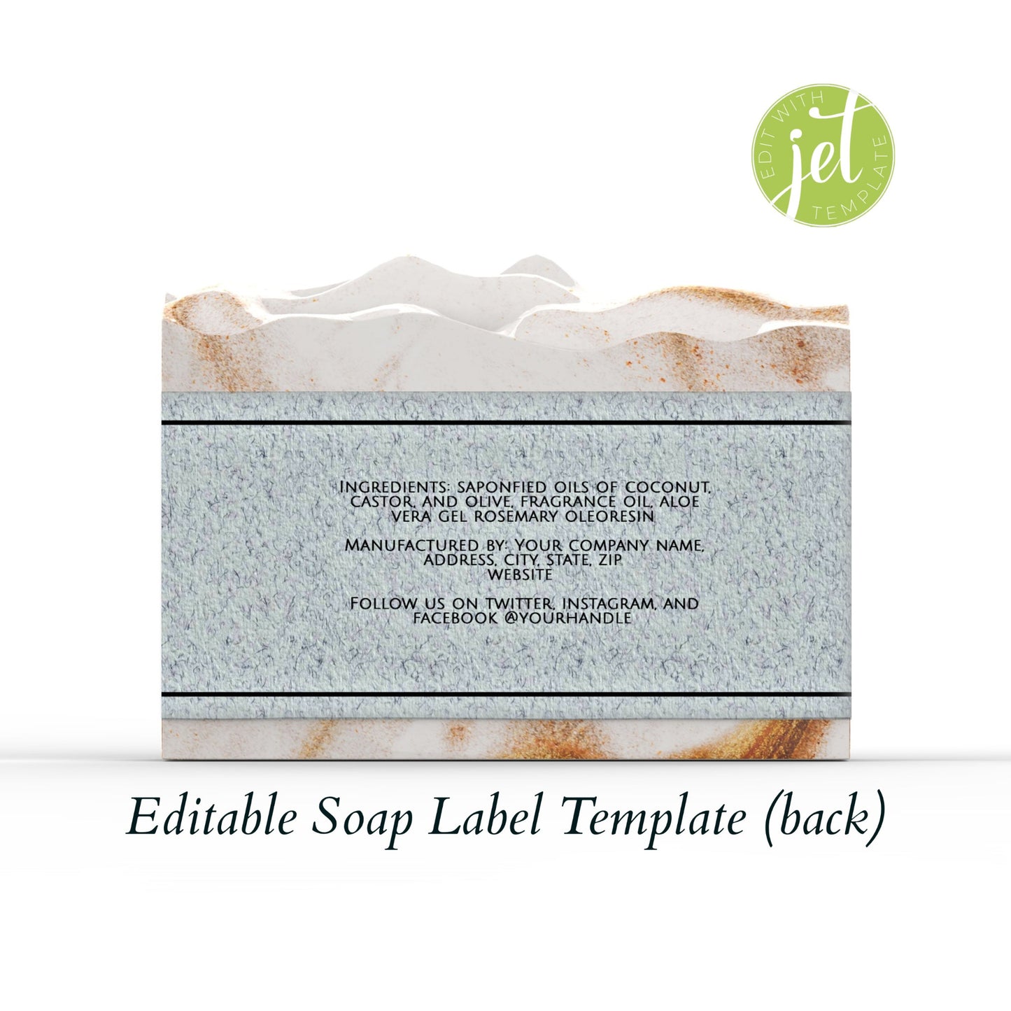 Medium Grey Speckled Paper Style Editable Printable Soap Label Template (grey sacramento)