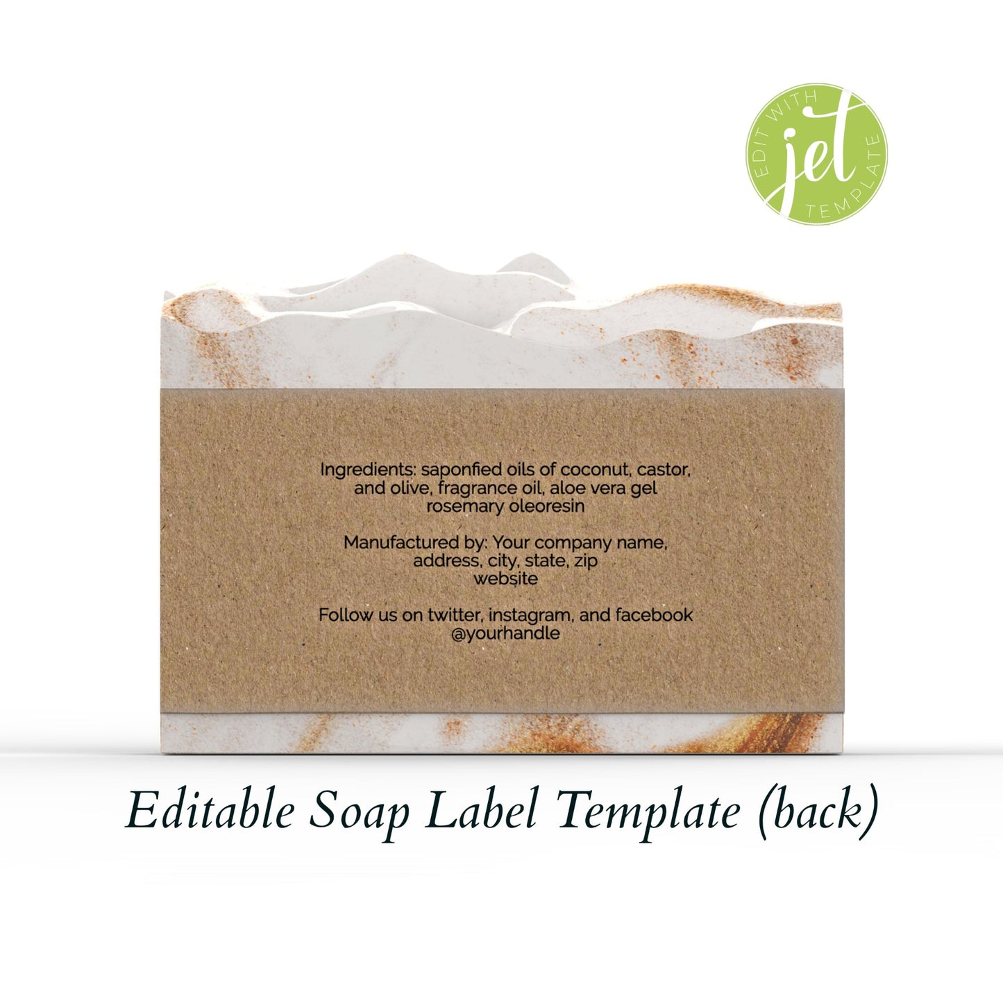 Rustic Brown Kraft Paper Style Editable Printable Soap Label Template (kraft2)