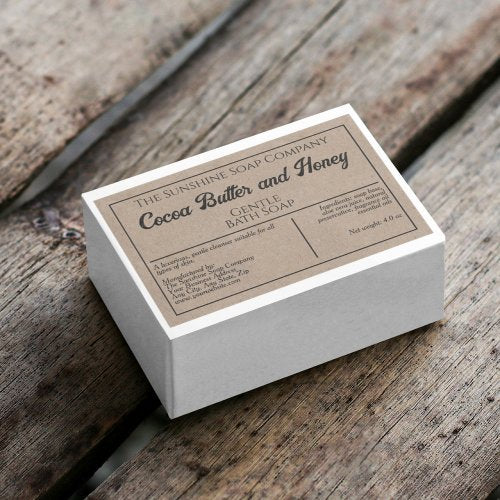 Kraft paper style waterproof soap box label