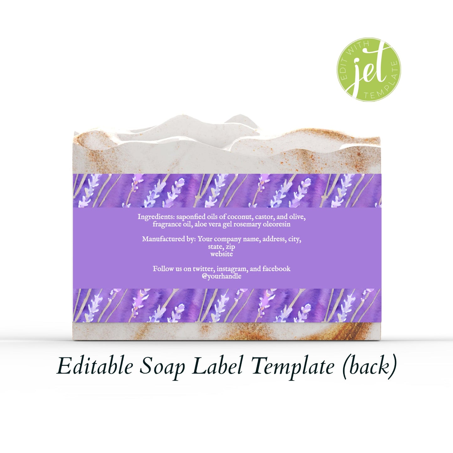 Lavender Themed Floral Botanical Editable Printable Soap Label Template