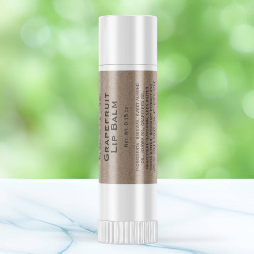 Modern kraft paper style lip balm tube label