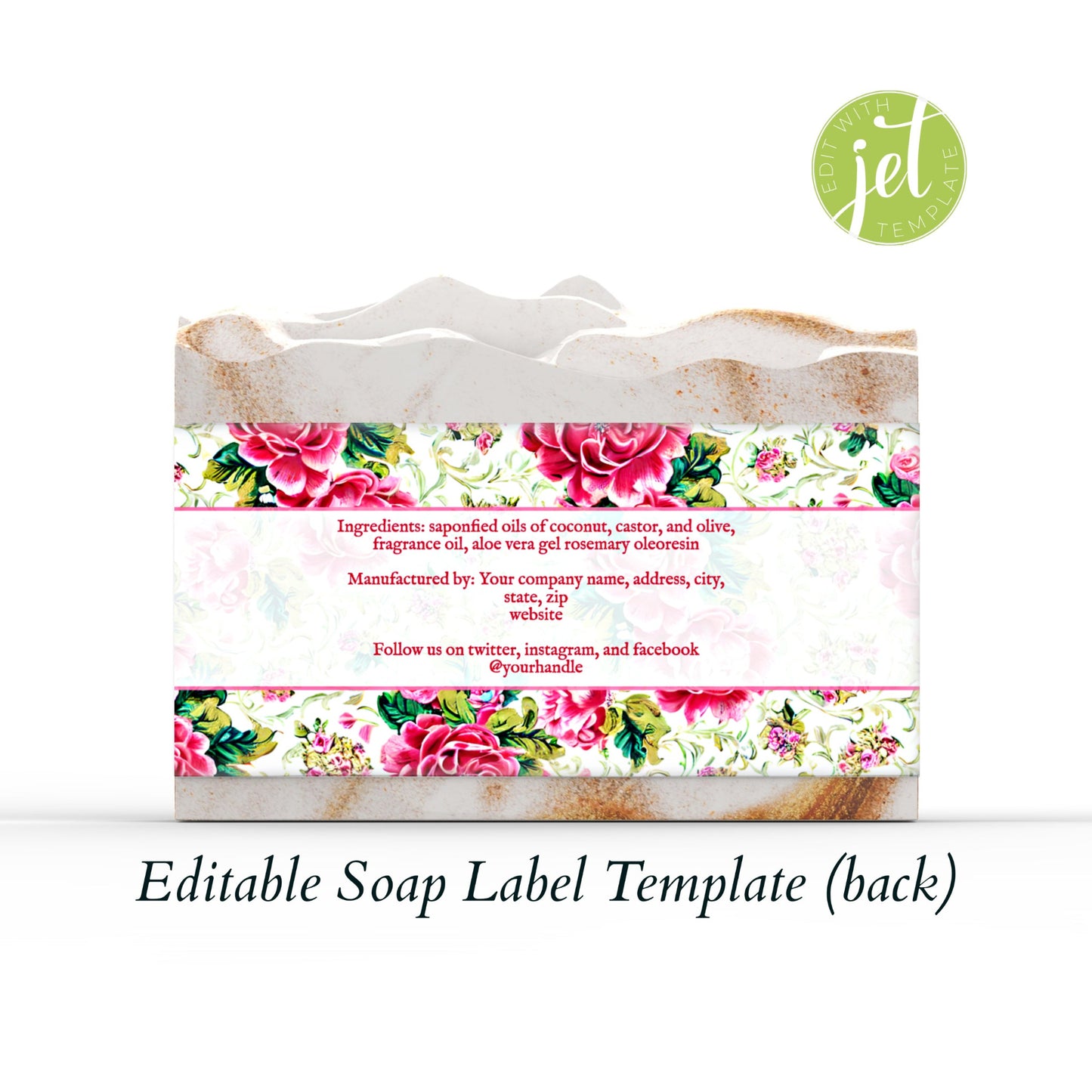 Vintage Roses Floral Botanical Editable Printable Soap Label Template