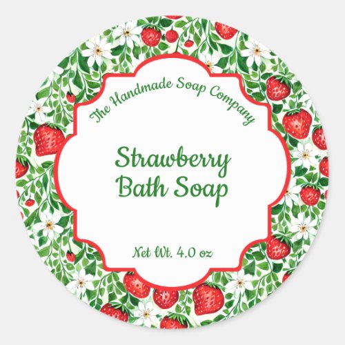 Strawberries Soap, Cosmetics and Bath Products  Classic Round Sticker