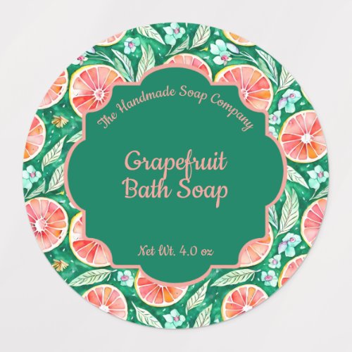 Waterproof Grapefruit Cosmetics Label - Circle