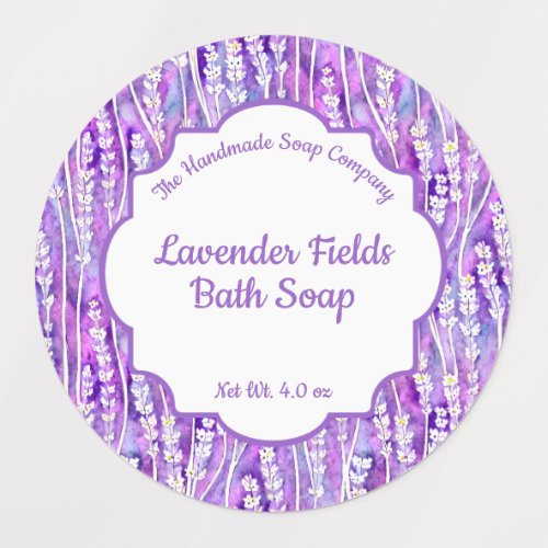 Waterproof Lavender Fields Cosmetics Labels circle