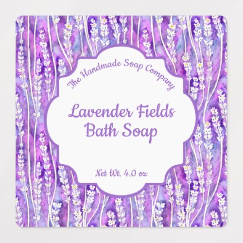 Waterproof Lavender Fields Cosmetics Labels square