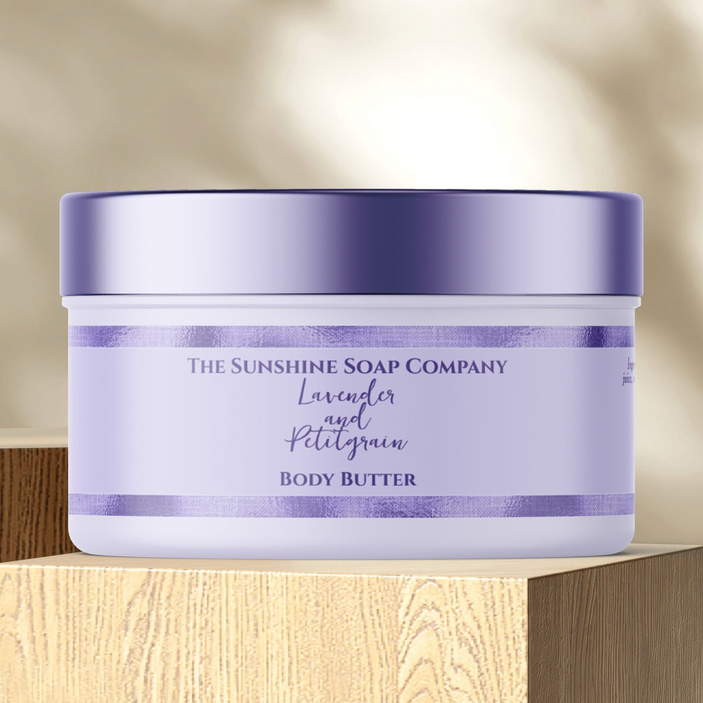 Cosmetics Jar Label - Purple with Purple Foil -  1" x 7.25"
