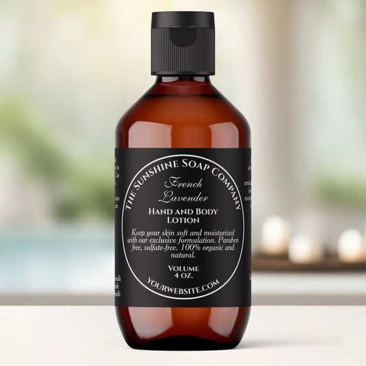 Vintage Style Black Cosmetics Bottle Label with Round Frame