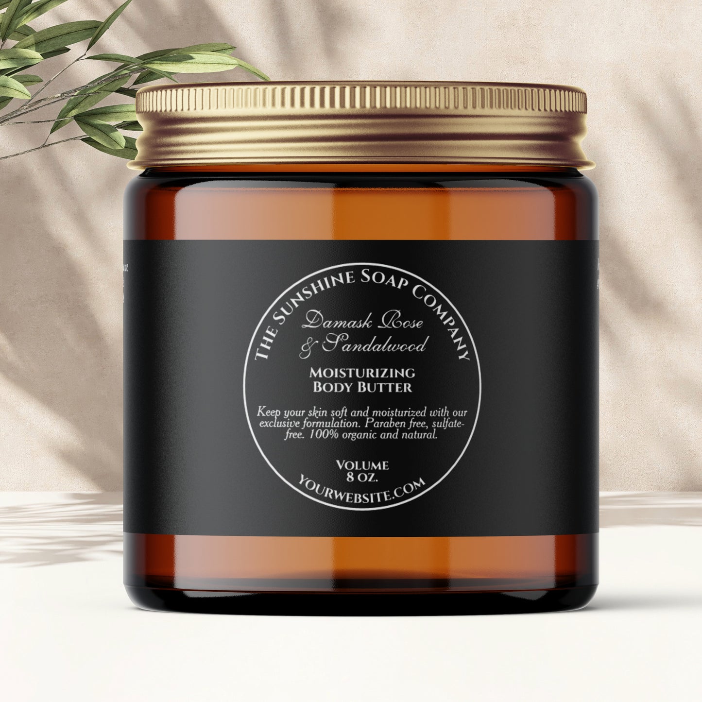 Waterproof Black Vintage Style Cosmetics Jar Label With Round Frame