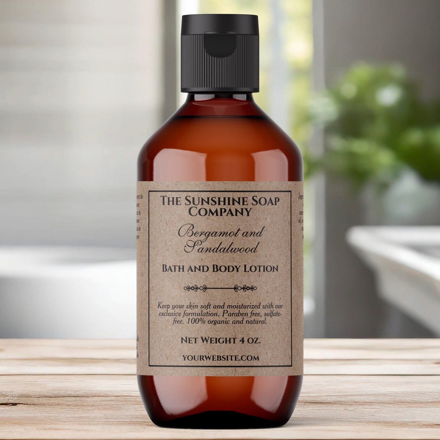 Vintage Kraft Paper Style Cosmetics Bottle Label with Rectangular Frame