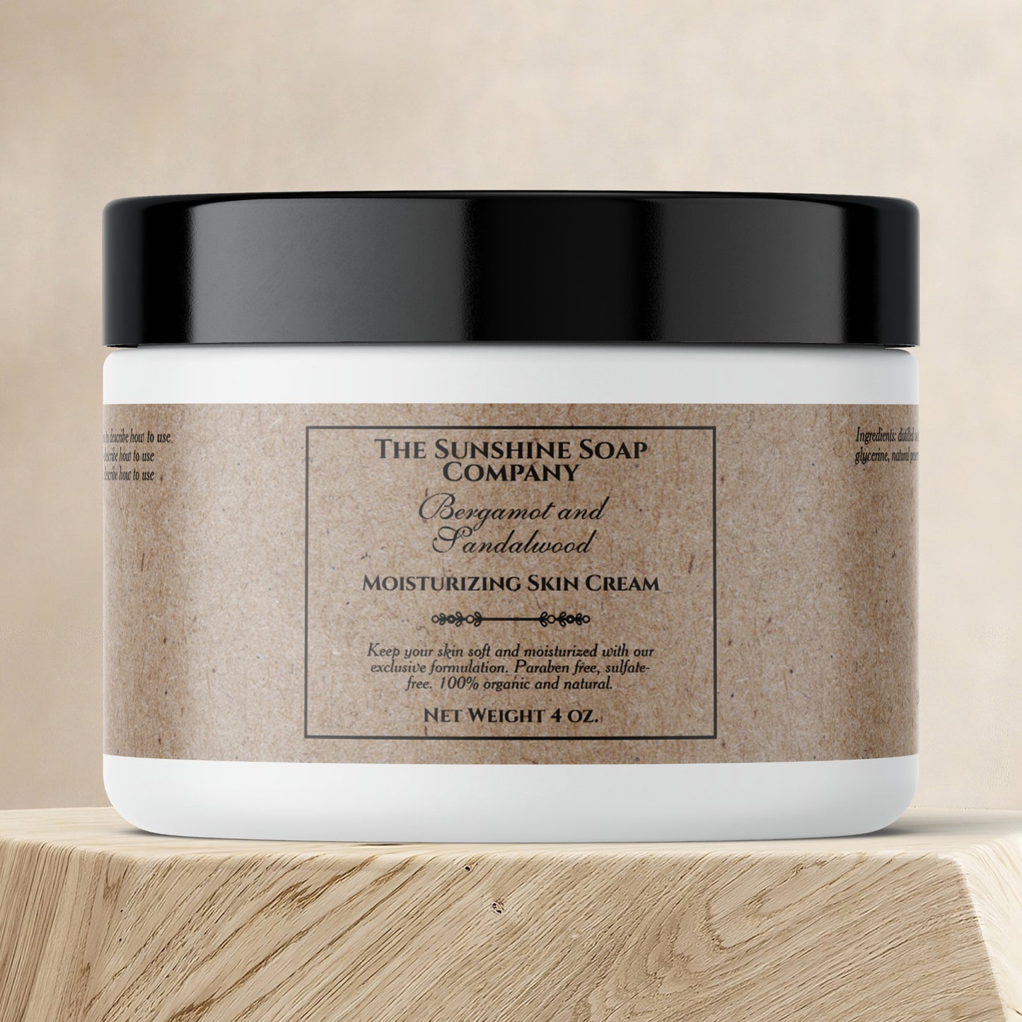 Waterproof Vintage Kraft Paper Style Cosmetics Jar Label 3