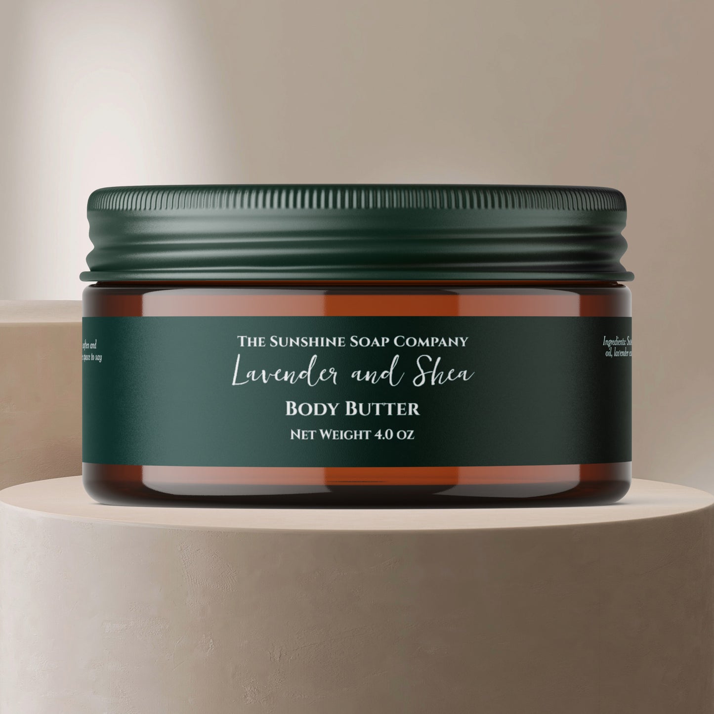 Minimalist Dark Green Cosmetics Jar Label - 1" x 7.25"