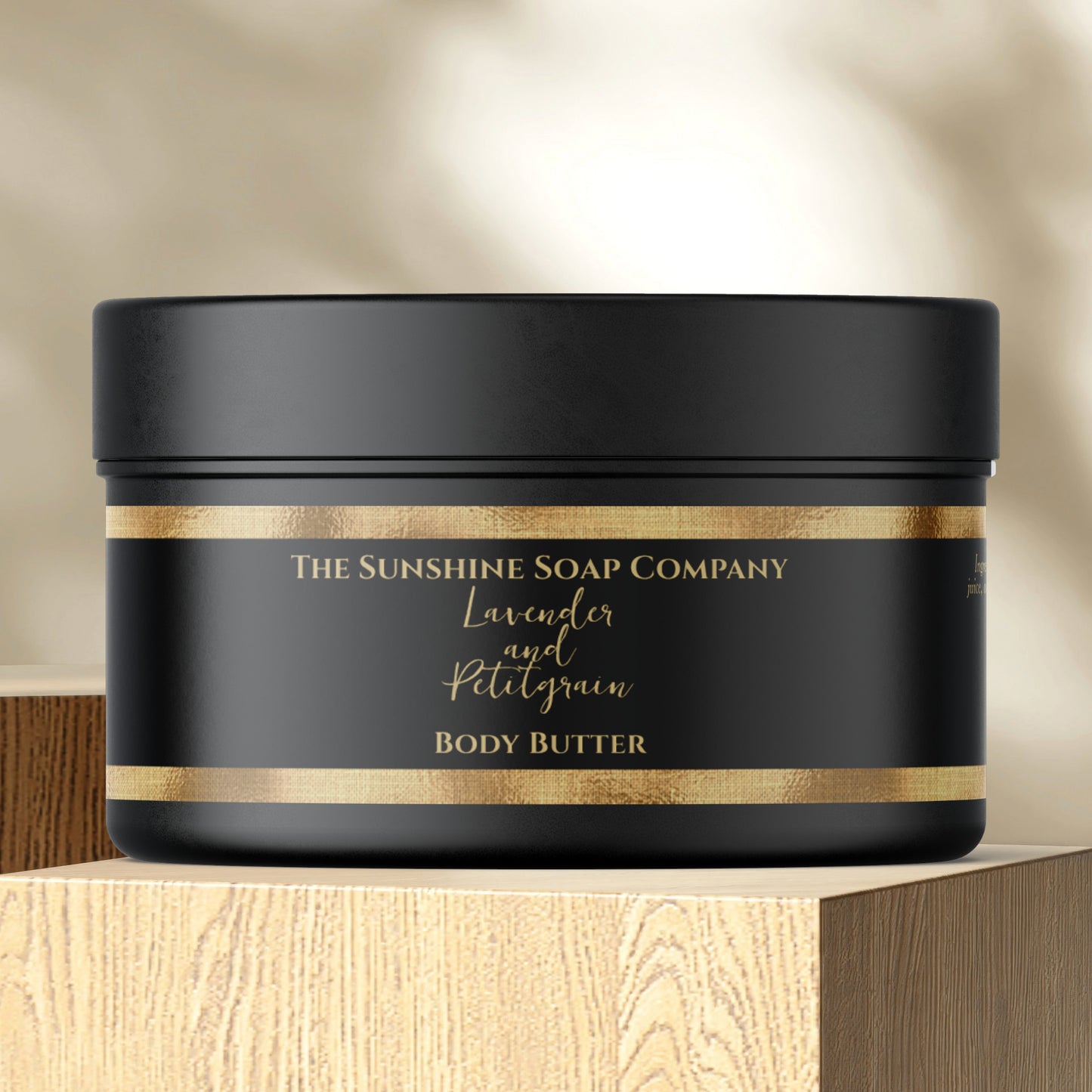 Cosmetics Jar Label - Black and Gold - 1" x 7.25"
