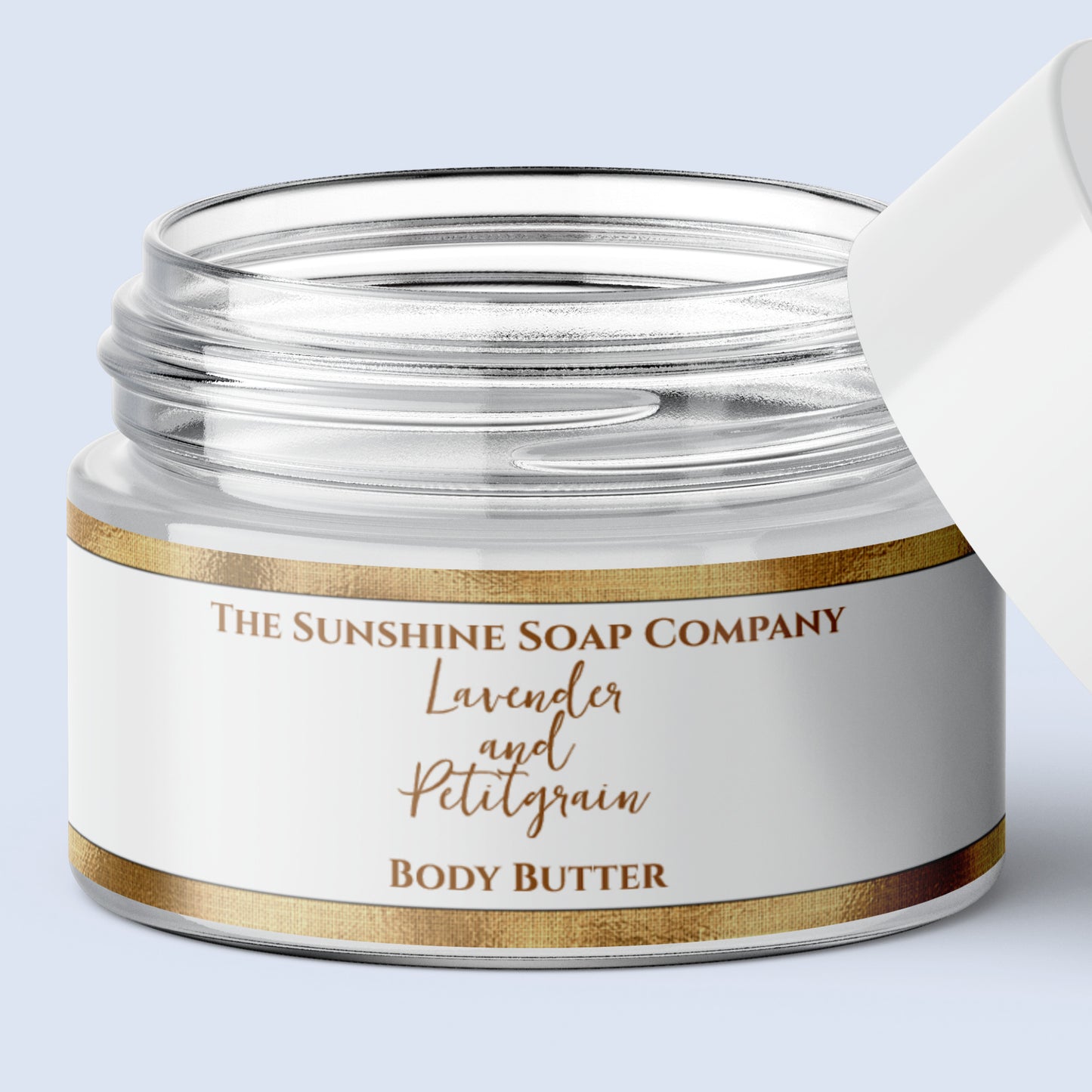 Cosmetics Jar Label - White with Faux Gold Foil -  1" x 7.25"