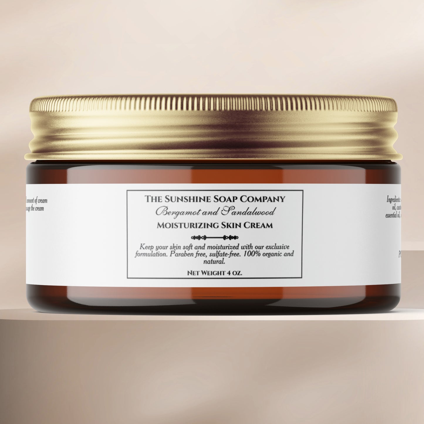 Vintage Style White Cosmetics Jar Label with Rectangular Frame